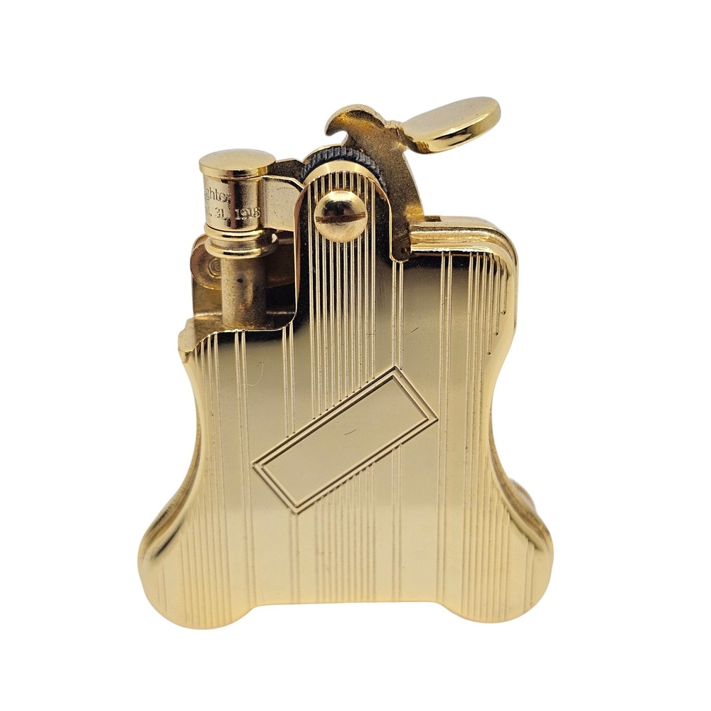 RONSON BANJO GOLD PLATED PETROL LIGHTER Mint Condition RARE